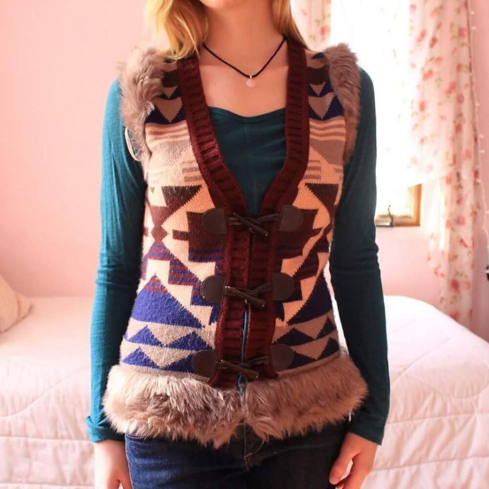Southwestern patterned penny lane styled vest and top bundle